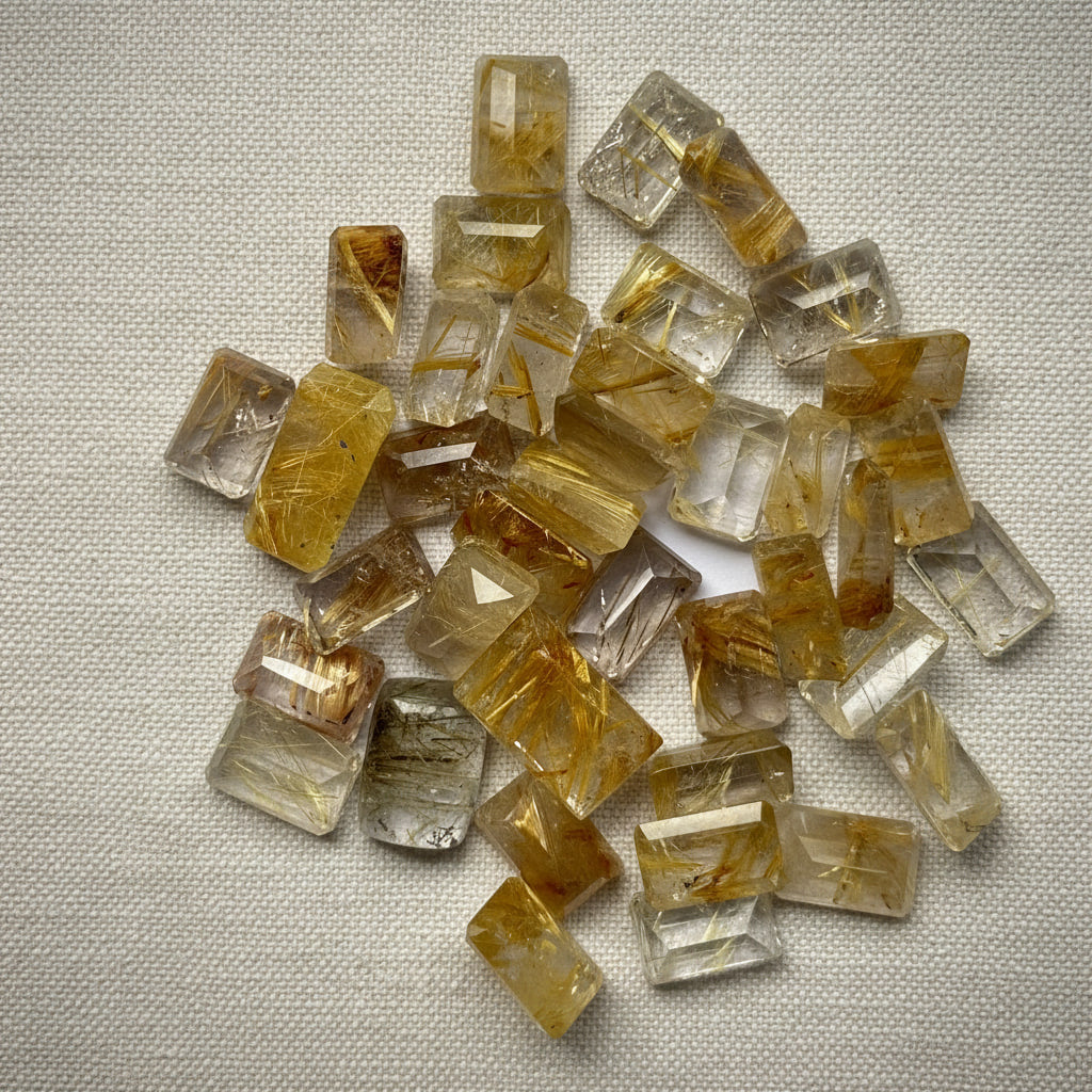 Rutilated Quartz from Brazil, hand-graded by The Stone Atlas, lot XA2