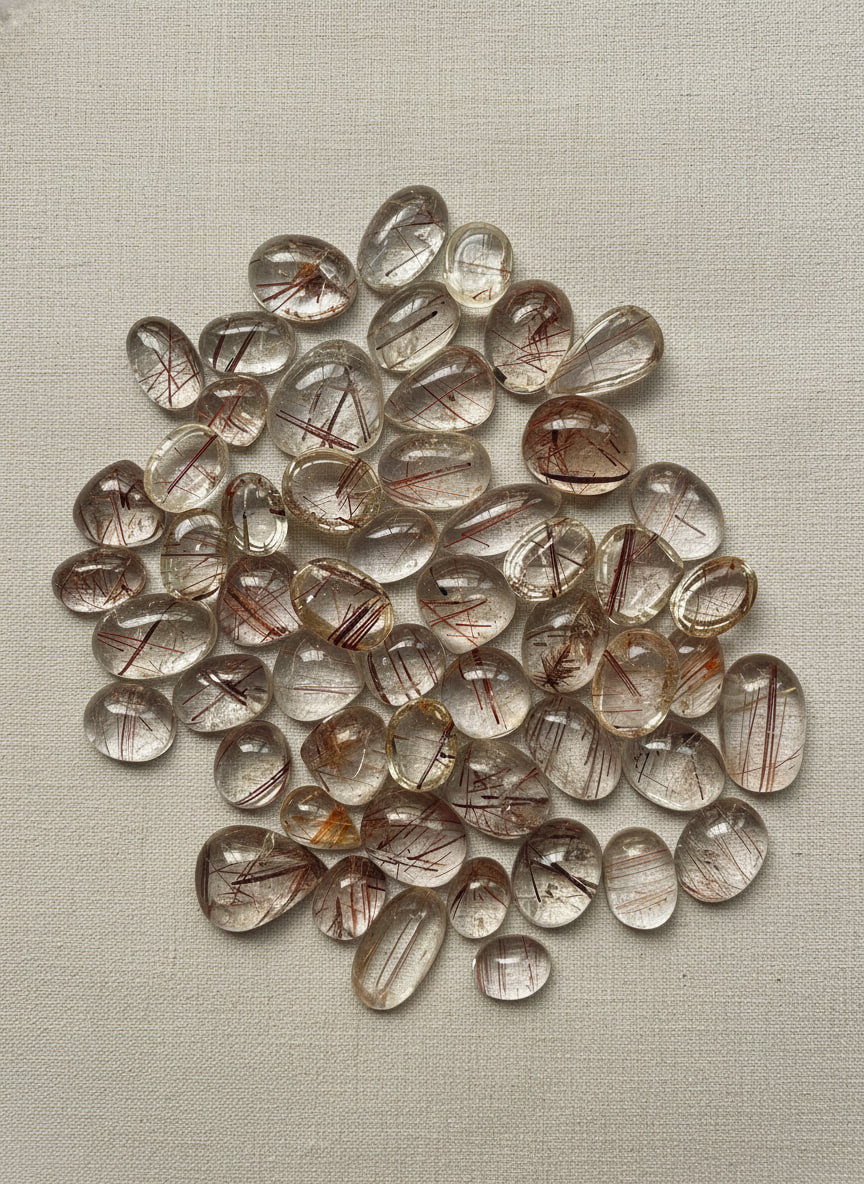 Red Rutilated Quartz from Brazil, hand-graded by The Stone Atlas, lot XA70